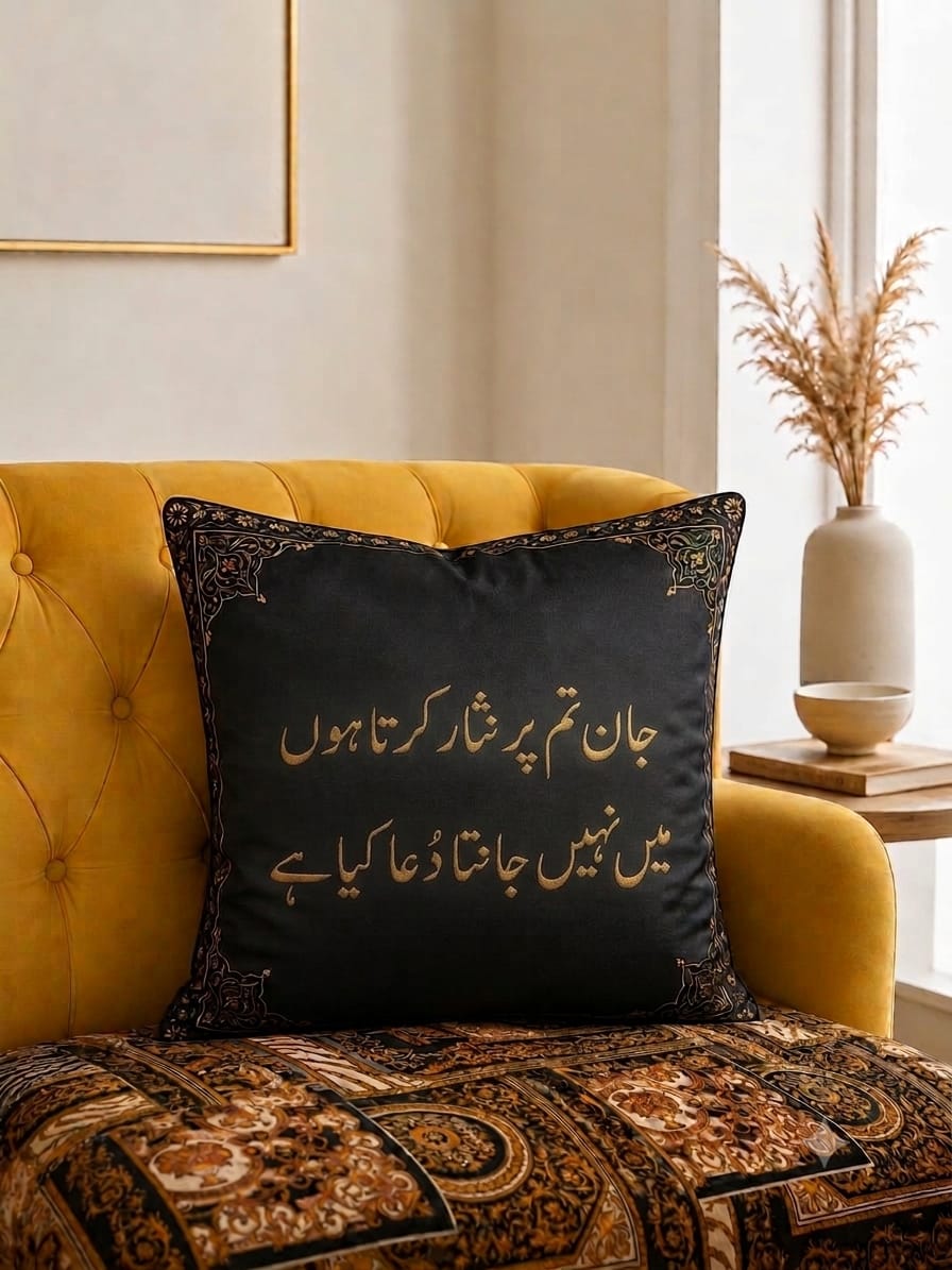 Mirza Ghalib Poetry - Cushion Cover - Jaan tum par nisaar karta hoon